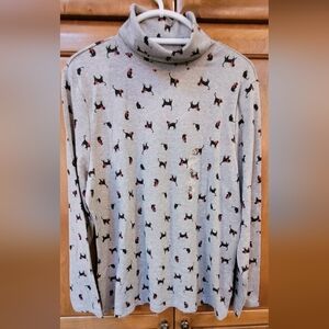 NWT | Karen Scott Holiday Cat Long-Sleeved Mock Turtleneck Top
